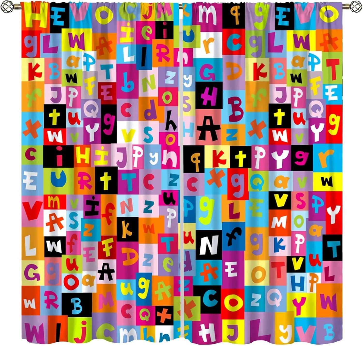 Abc Kids Early Education - Paneles de cortina multicolor con bloques