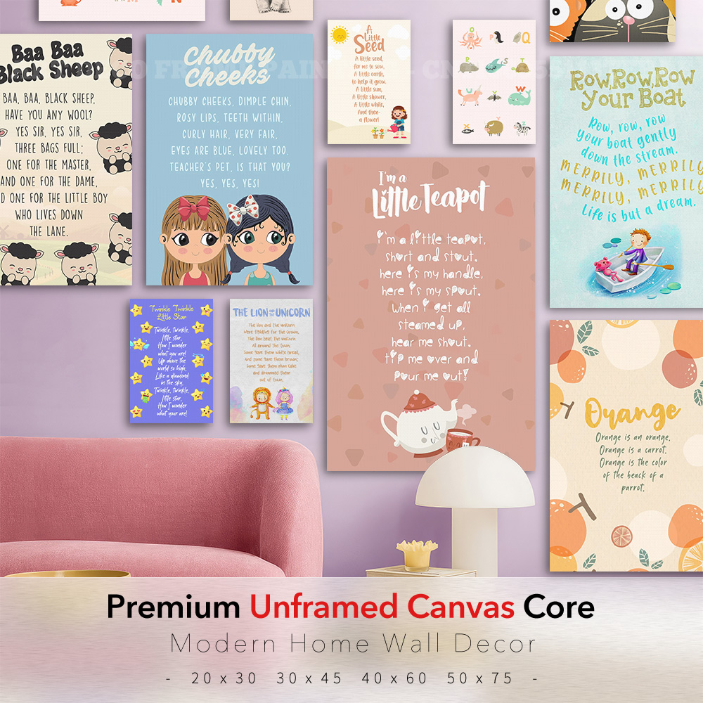 Póster de lienzo con canciones - Kids Education Rhymes reseña y precio