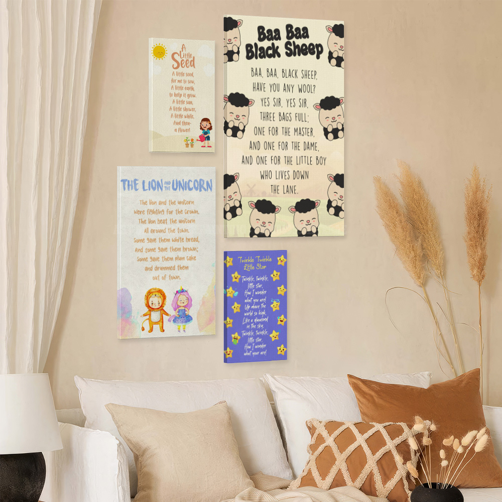 Póster de lienzo con canciones - Kids Education Rhymes reseña y precio